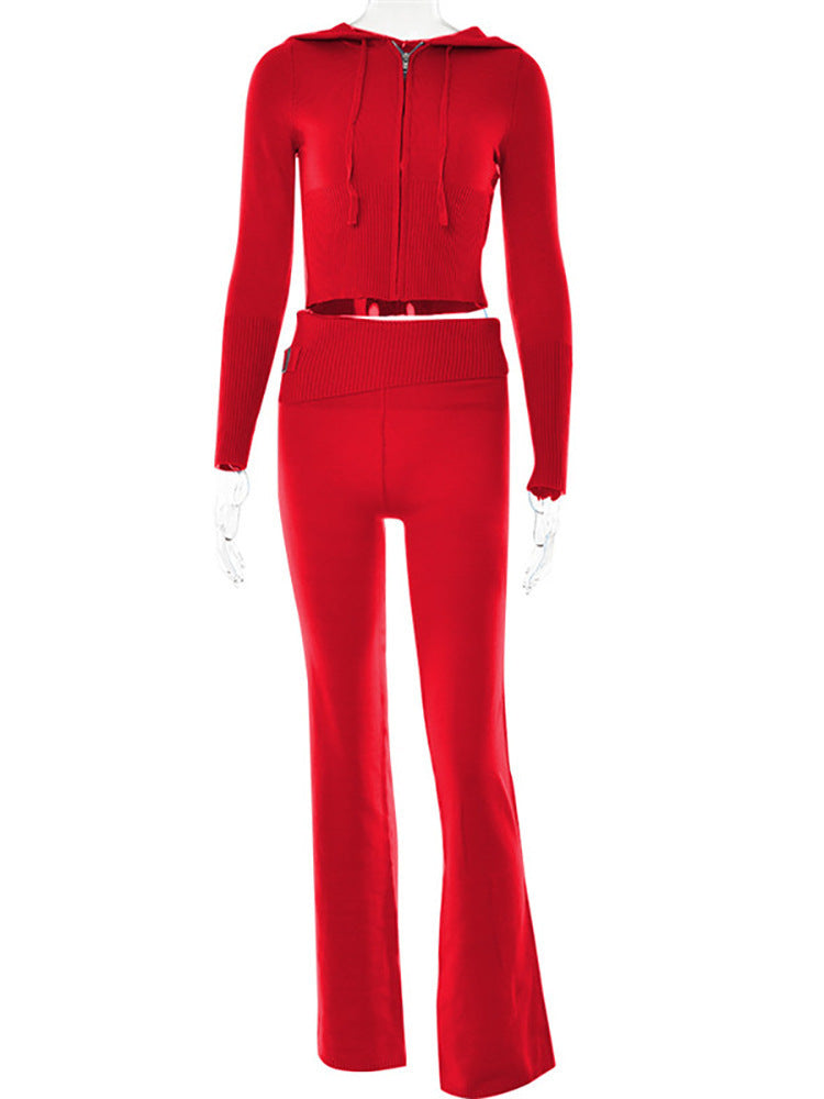 Ensemble Sweat À Capuche Et Pantalon Taille Haute