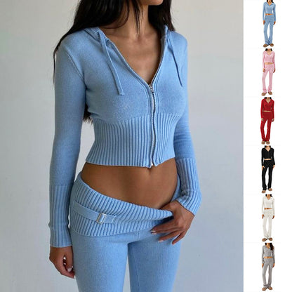 Ensemble Sweat À Capuche Et Pantalon Taille Haute