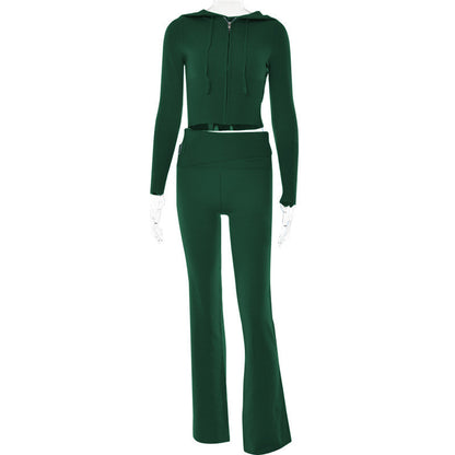 Ensemble Sweat À Capuche Et Pantalon Taille Haute